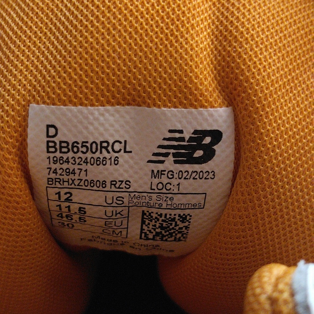 New Balance 650 White Orange Canyon Size 12 - Picture 2 of 4